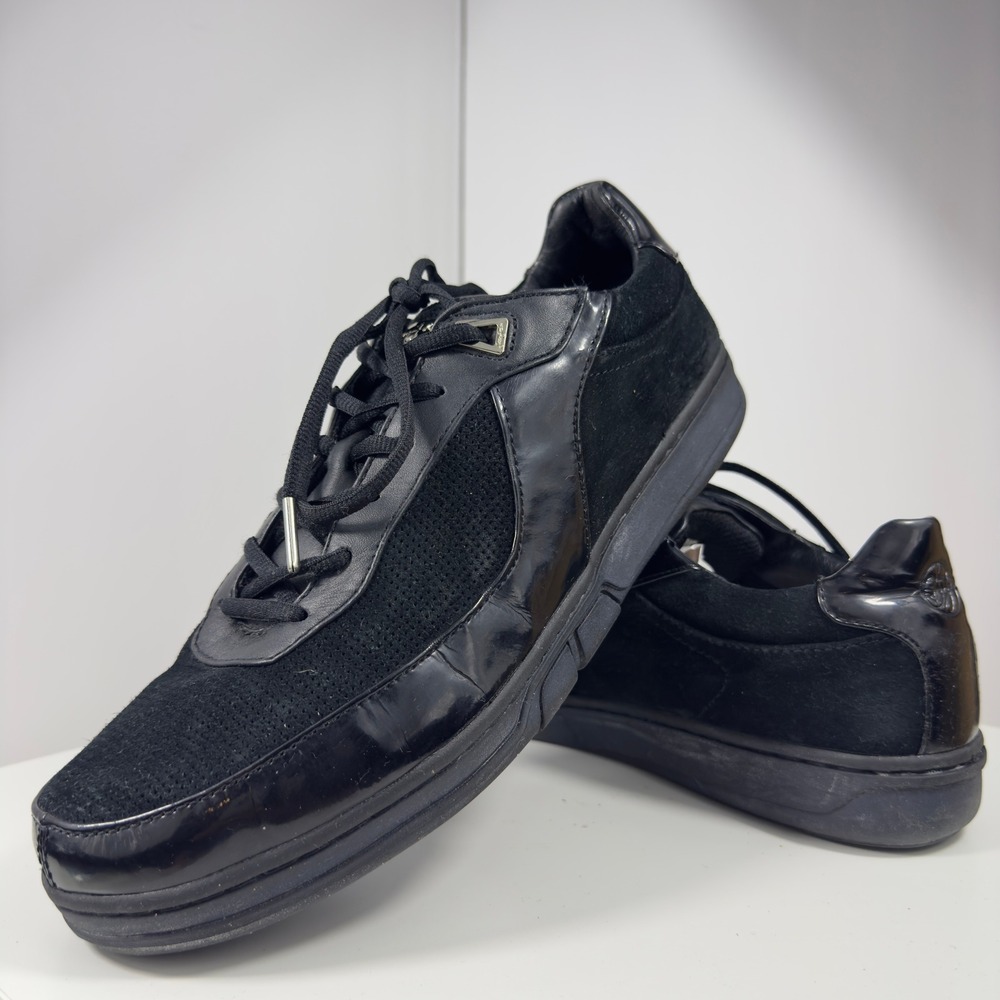Sean‎ John Mansion F004 Black Leather Suede Low Top Sneakers Men's Size 10.5